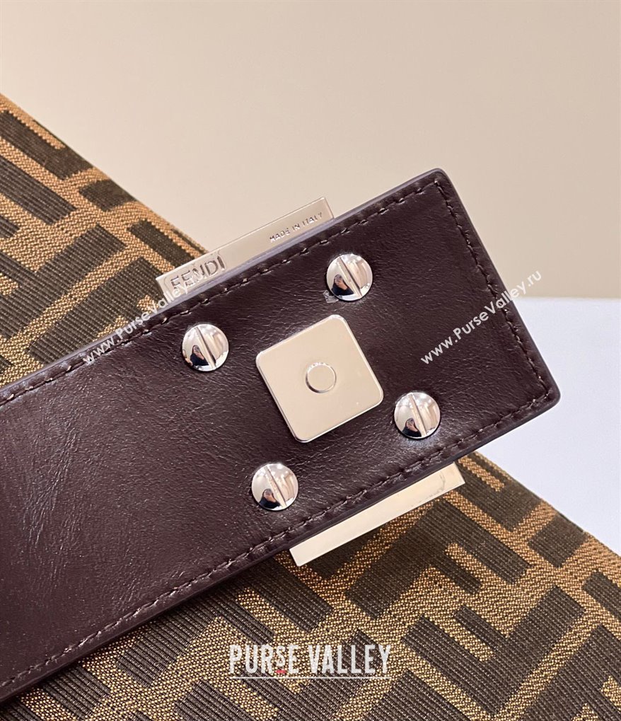 Fendi Vintage Mini Tote Bag in Brown jacquard FF fabric 8316s (chaoliu-23122720)