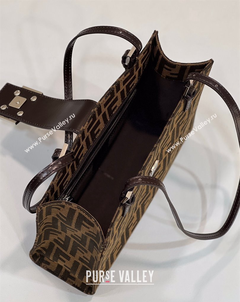 Fendi Vintage Mini Tote Bag in Brown jacquard FF fabric 8316s (chaoliu-23122720)