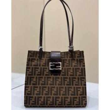 Fendi Vintage Tote Bag in Brown jacquard FF fabric 8316 (chaoliu-23122719)