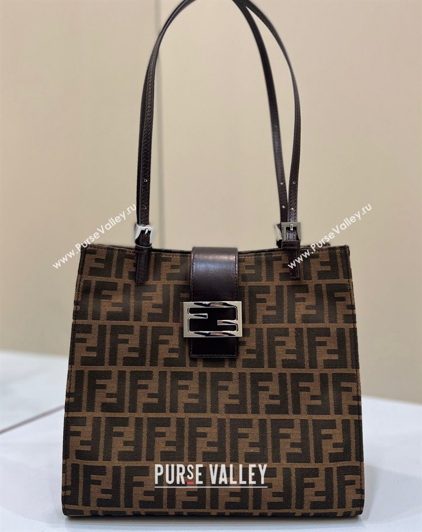 Fendi Vintage Tote Bag in Brown jacquard FF fabric 8316 (chaoliu-23122719)