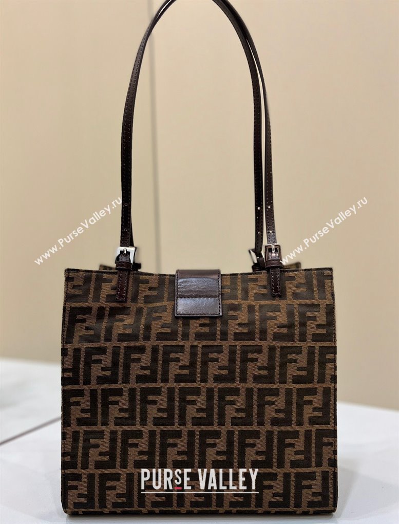 Fendi Vintage Tote Bag in Brown jacquard FF fabric 8316 (chaoliu-23122719)