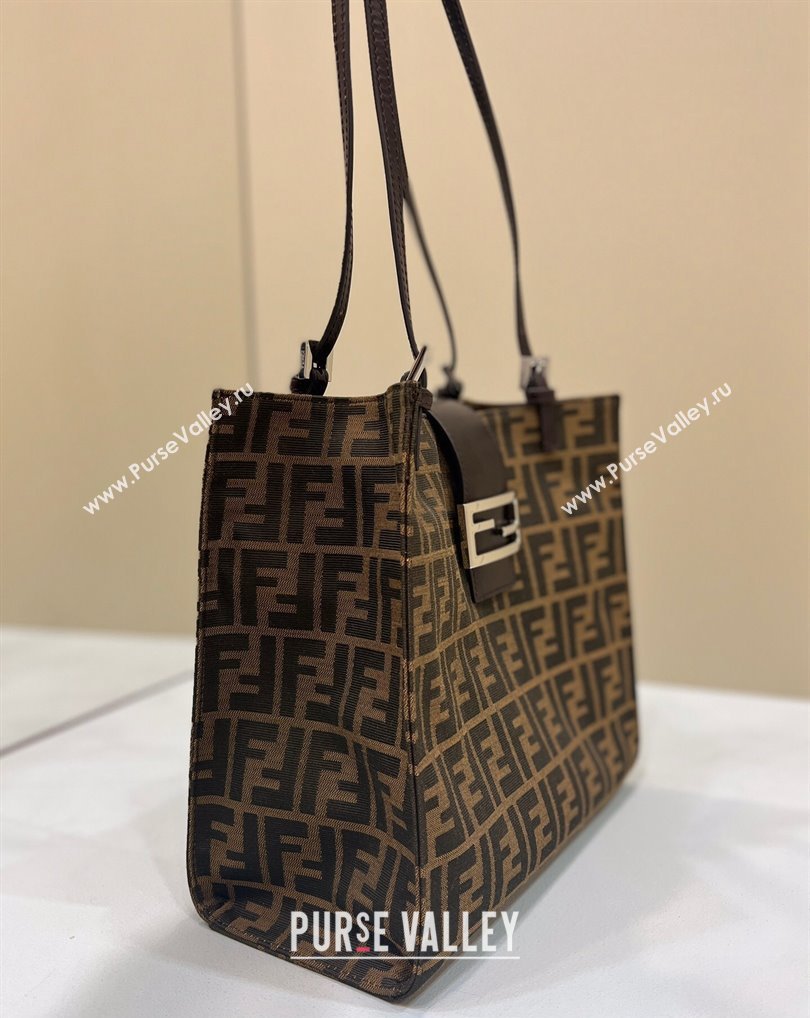 Fendi Vintage Tote Bag in Brown jacquard FF fabric 8316 (chaoliu-23122719)