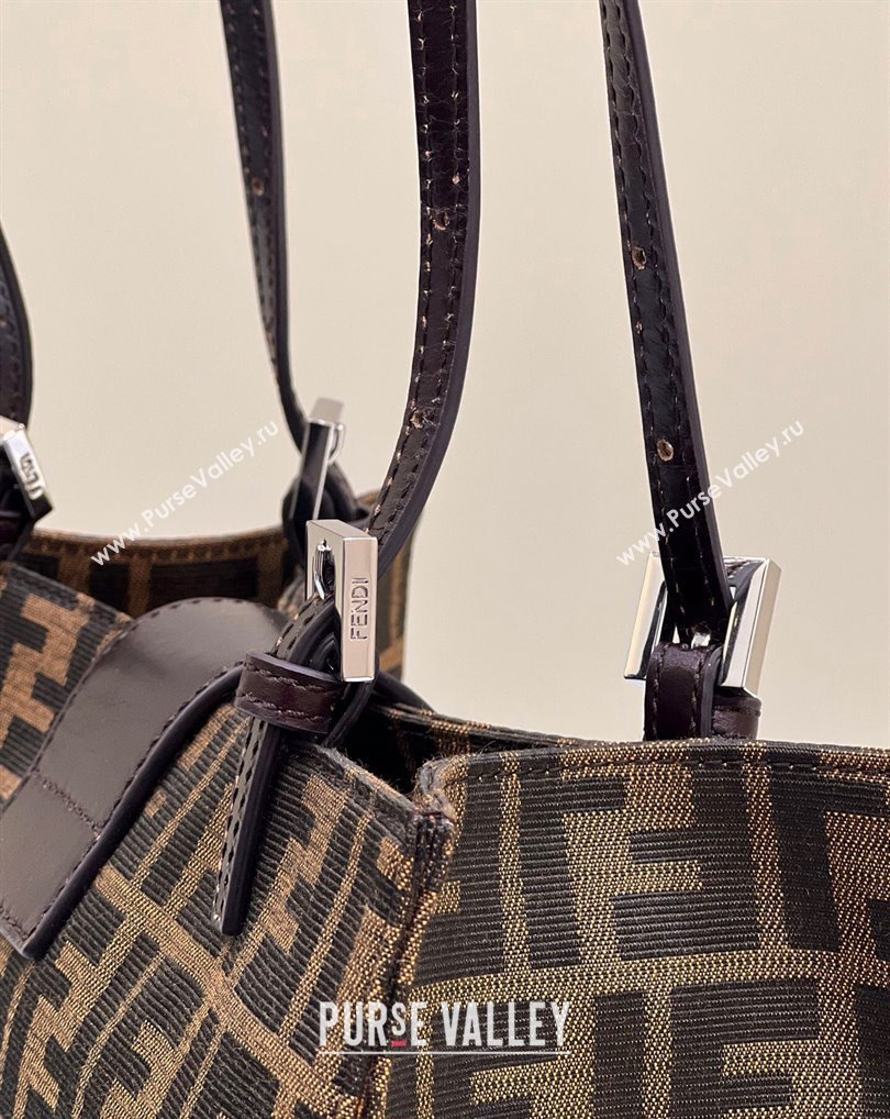 Fendi Vintage Tote Bag in Brown jacquard FF fabric 8316 (chaoliu-23122719)