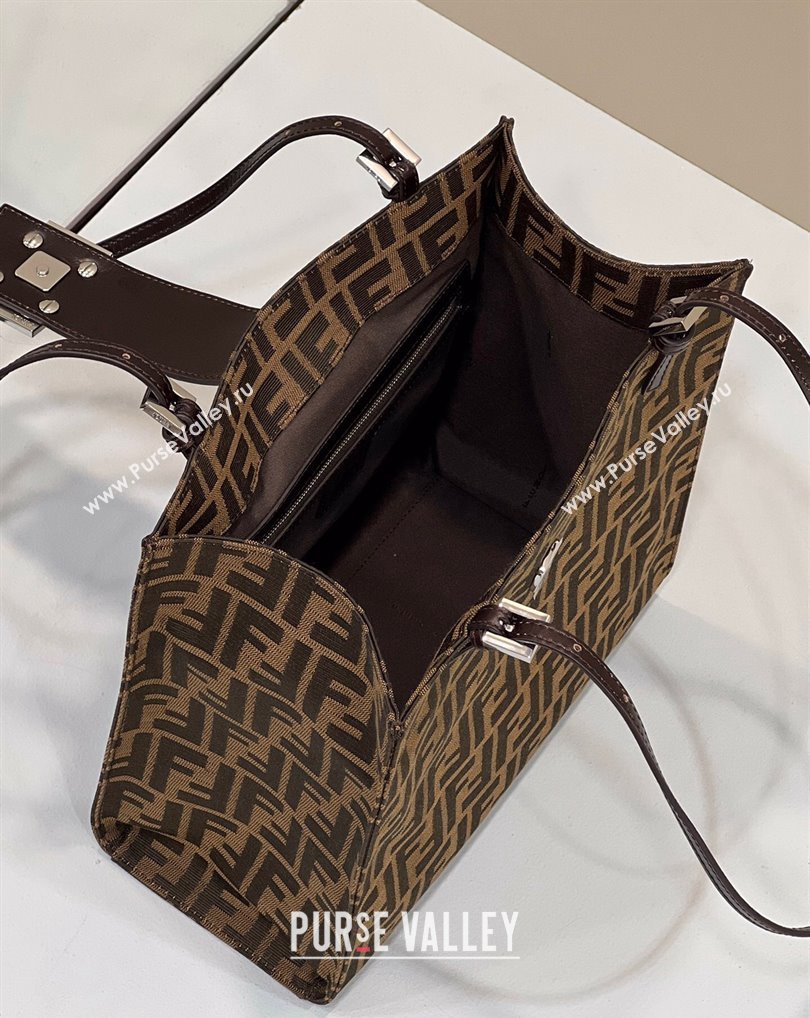 Fendi Vintage Tote Bag in Brown jacquard FF fabric 8316 (chaoliu-23122719)