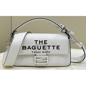 Fendi by Marc Jacobs Medium Baguette Bag in Print Leather White 2024 (chaoliu-23122742)