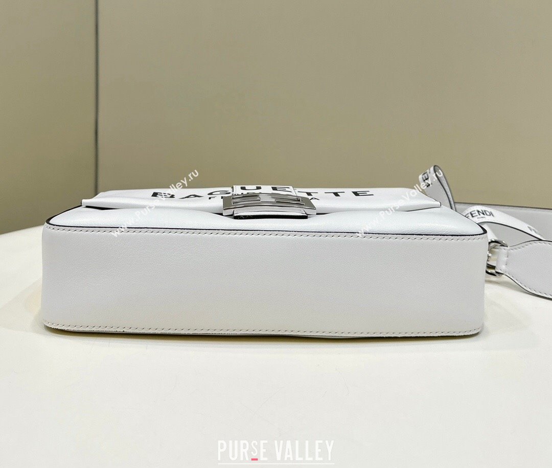Fendi by Marc Jacobs Medium Baguette Bag in Print Leather White 2024 (chaoliu-23122742)