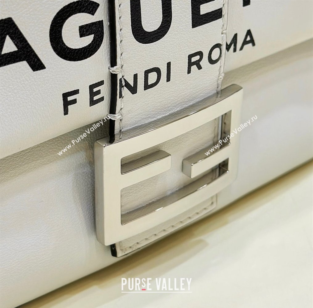Fendi by Marc Jacobs Medium Baguette Bag in Print Leather White 2024 (chaoliu-23122742)