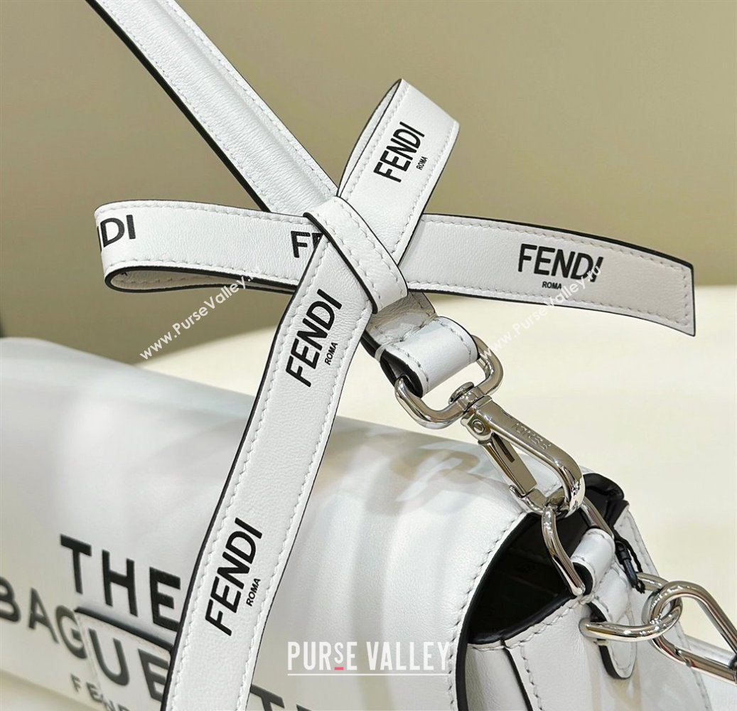 Fendi by Marc Jacobs Medium Baguette Bag in Print Leather White 2024 (chaoliu-23122742)