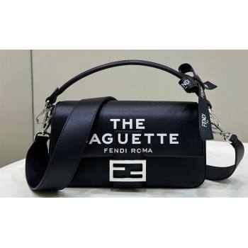 Fendi by Marc Jacobs Medium Baguette Bag in Print Leather Black 2024 (chaoliu-23122741)