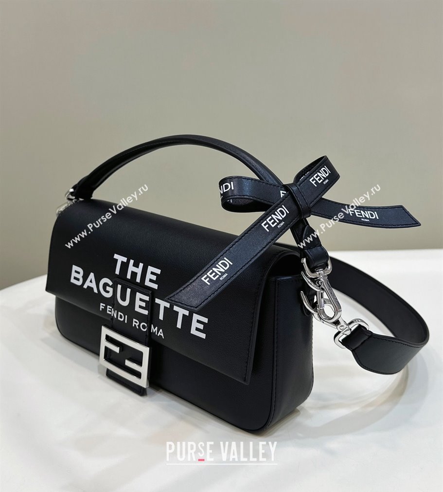Fendi by Marc Jacobs Medium Baguette Bag in Print Leather Black 2024 (chaoliu-23122741)