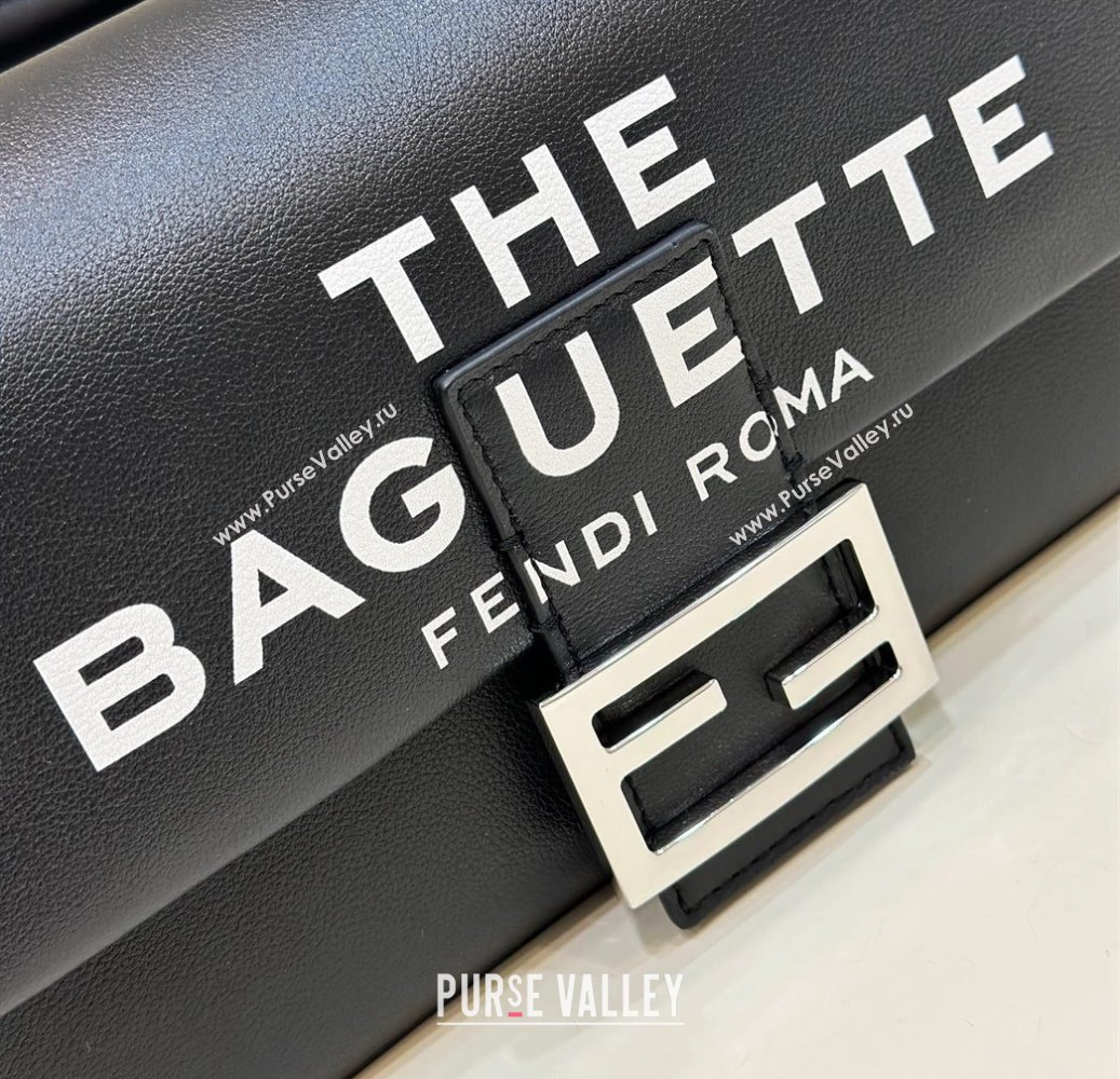 Fendi by Marc Jacobs Medium Baguette Bag in Print Leather Black 2024 (chaoliu-23122741)