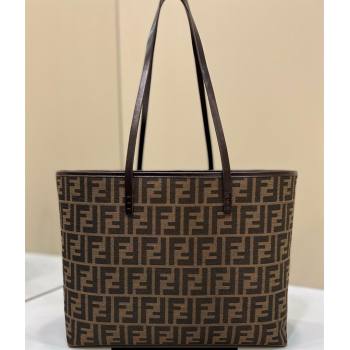 Fendi Vintage Shopping Tote Bag in Brown jacquard FF fabric 8338 (chaoliu-23122718)