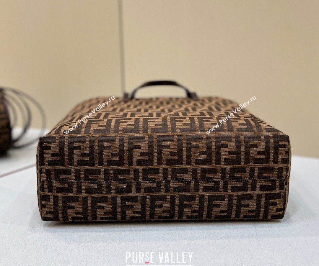 Fendi Vintage Shopping Tote Bag in Brown jacquard FF fabric 8338 (chaoliu-23122718)