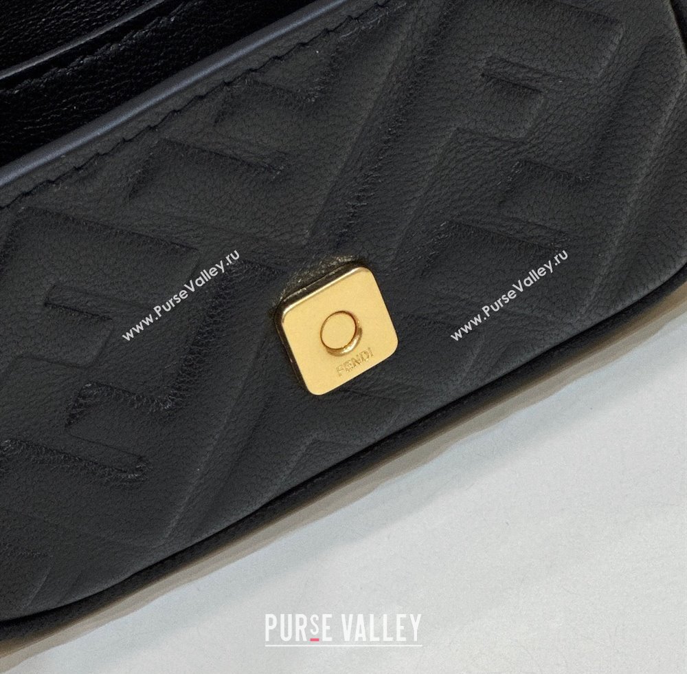 Fendi Nano Baguette Chain Bag Leather Black (chaoliu-23122640)