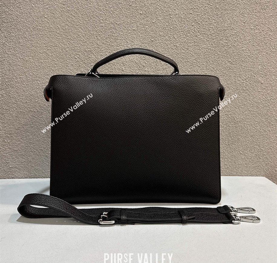 Fendi Peekaboo Iseeu Medium Bag in Selleria Leather 7VA529 Black/Yellow (chaoliu-23122727)