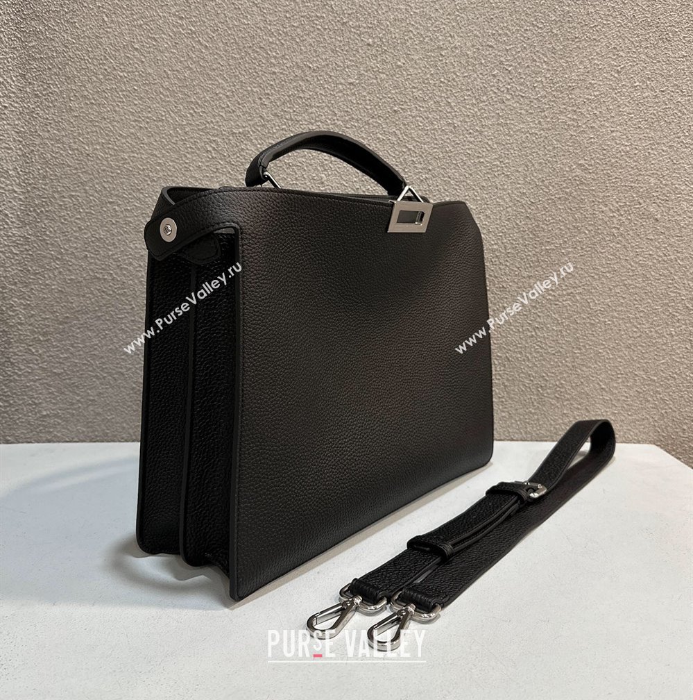 Fendi Peekaboo Iseeu Medium Bag in Selleria Leather 7VA529 Black/Yellow (chaoliu-23122727)