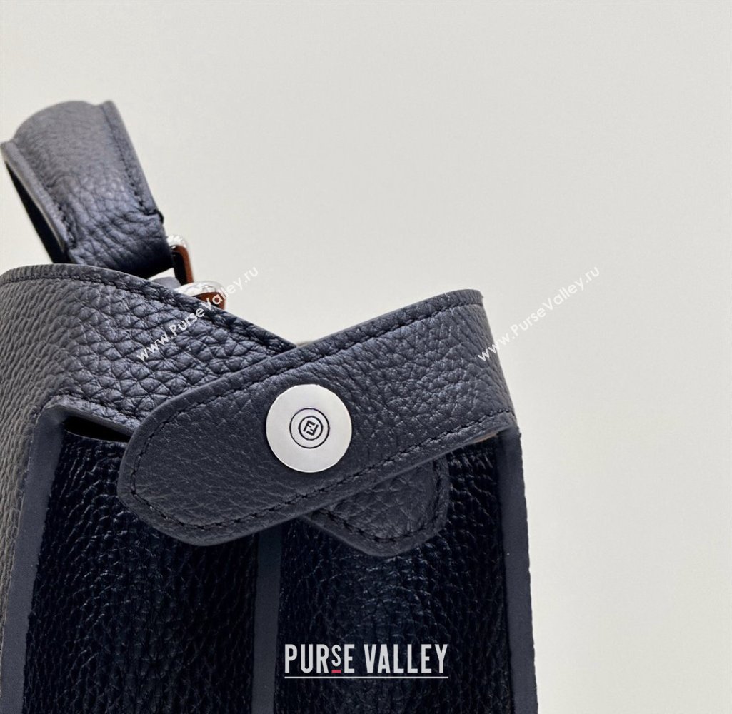 Fendi Peekaboo Iseeu Medium Bag in Selleria Leather 7VA529 Black/Yellow (chaoliu-23122727)