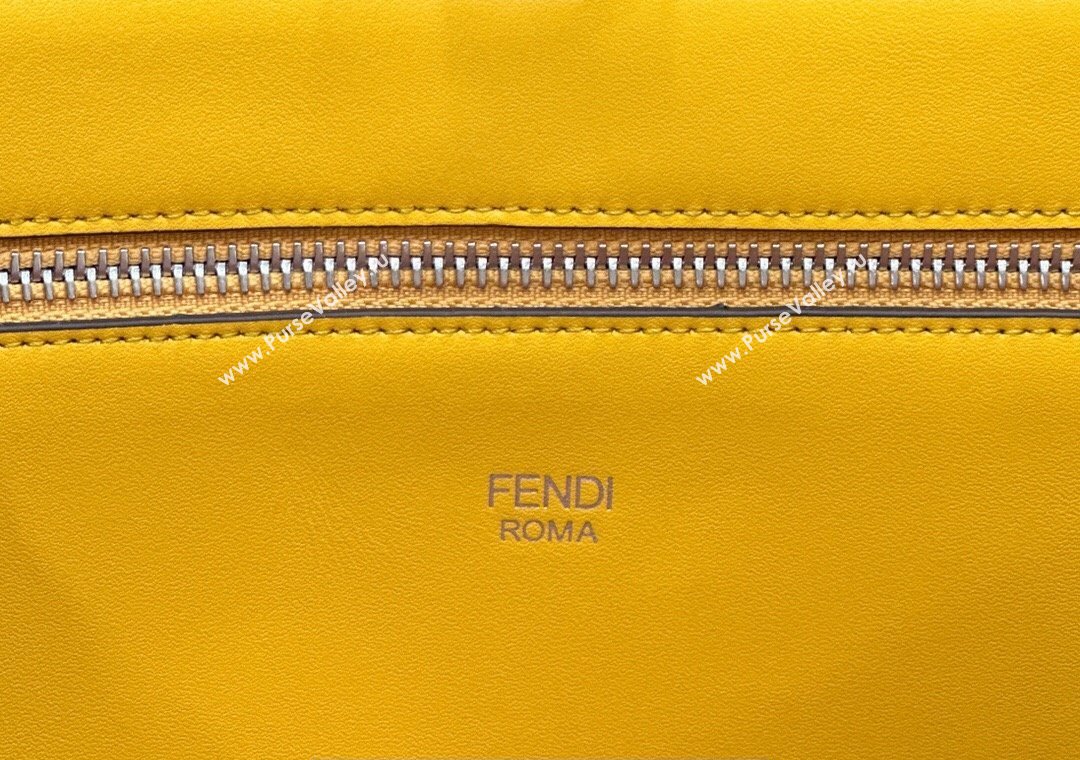 Fendi Peekaboo Iseeu Medium Bag in Selleria Leather 7VA529 Black/Yellow (chaoliu-23122727)