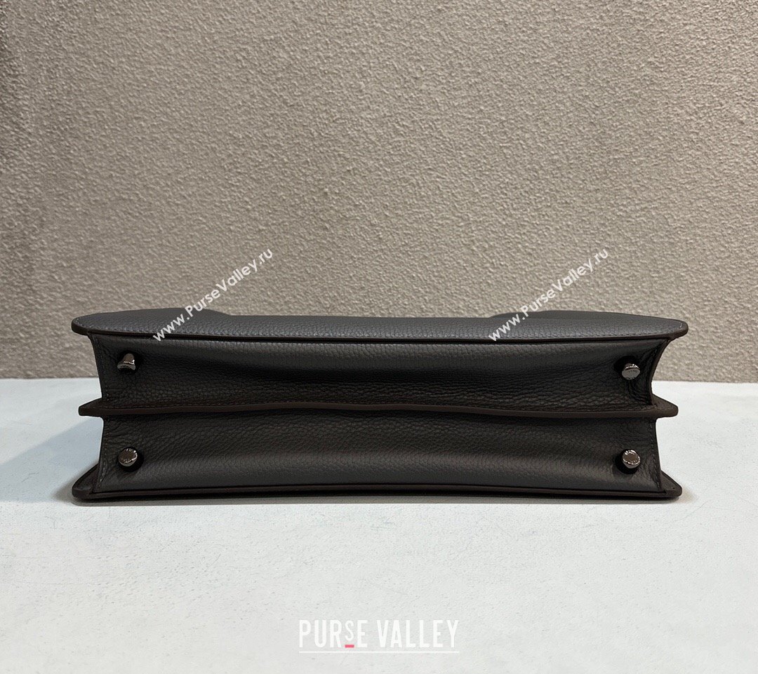 Fendi Peekaboo Iseeu Medium Bag in Selleria Leather 7VA529 Dark Gray/Brown (chaoliu-23122728)