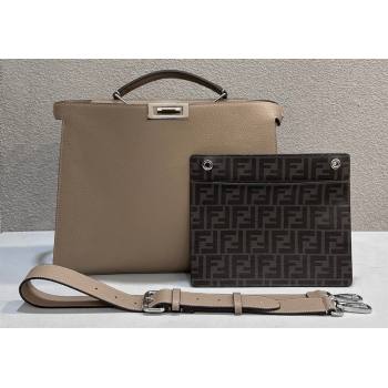 Fendi Peekaboo Iseeu Medium Bag in Selleria Leather 7VA529 Beige/Blue (chaoliu-23122730)