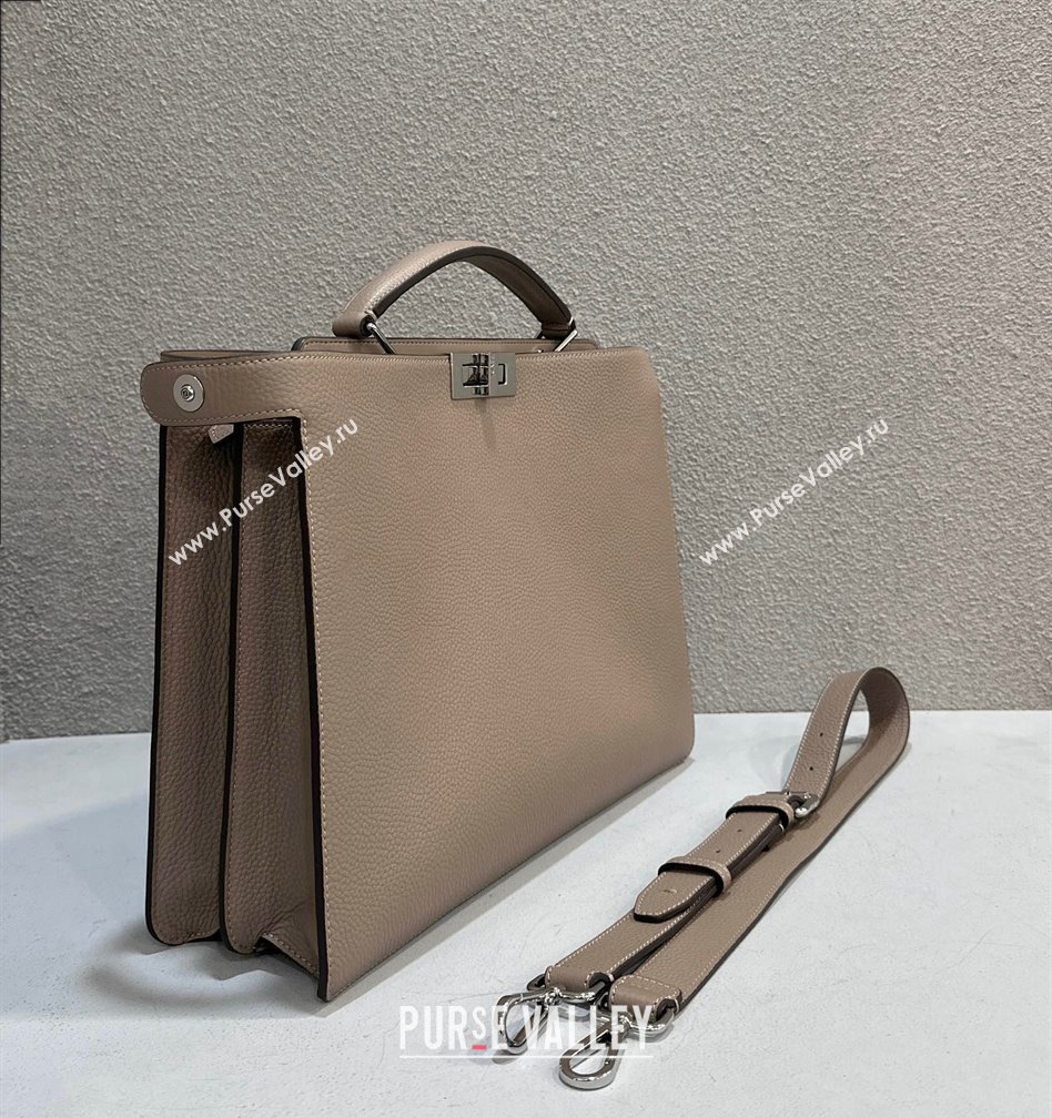 Fendi Peekaboo Iseeu Medium Bag in Selleria Leather 7VA529 Beige/Blue (chaoliu-23122730)