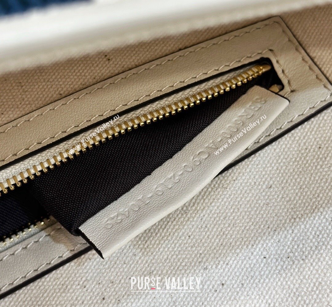 Fendi Medium Baguette bag in Multicolor White canvas with FF embroidery (chaoliu-23122614)