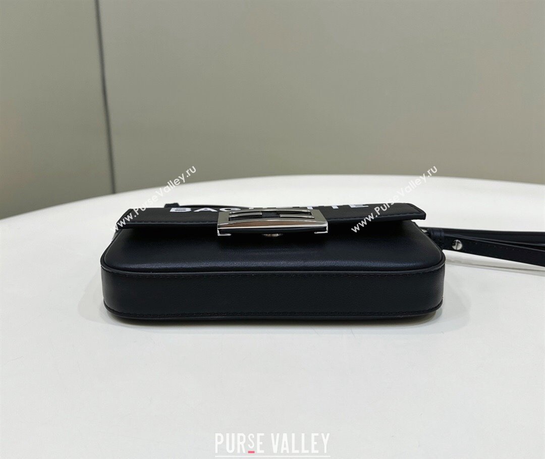 Fendi by Marc Jacobs Baguette Phone Pouch Bag in Print Leather Black 2024 (chaoliu-23122743)