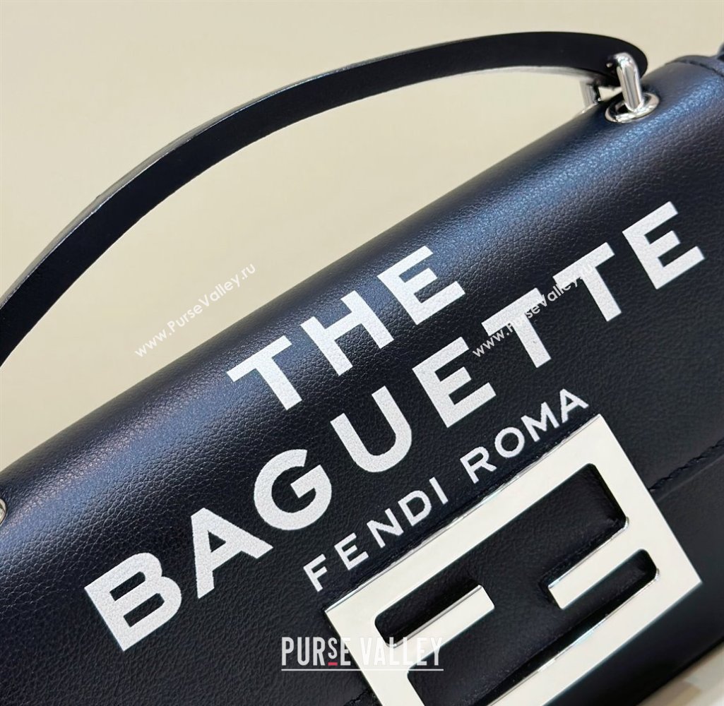 Fendi by Marc Jacobs Baguette Phone Pouch Bag in Print Leather Black 2024 (chaoliu-23122743)