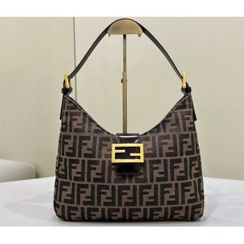 Fendi Vintage Hobo Bag in Brown jacquard FF fabric 8320 (chaoliu-23122723)