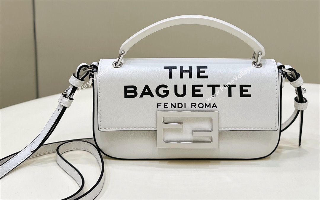 Fendi by Marc Jacobs Baguette Phone Pouch Bag in Print Leather White 2024 (chaoliu-23122744)