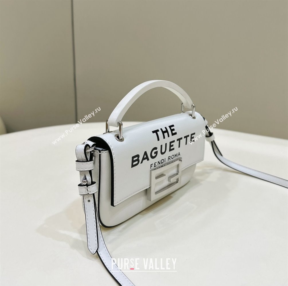 Fendi by Marc Jacobs Baguette Phone Pouch Bag in Print Leather White 2024 (chaoliu-23122744)