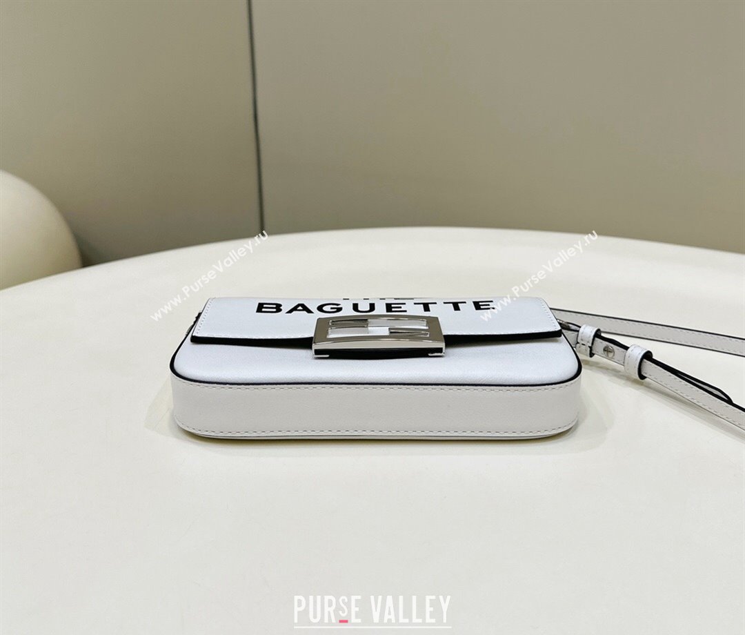 Fendi by Marc Jacobs Baguette Phone Pouch Bag in Print Leather White 2024 (chaoliu-23122744)