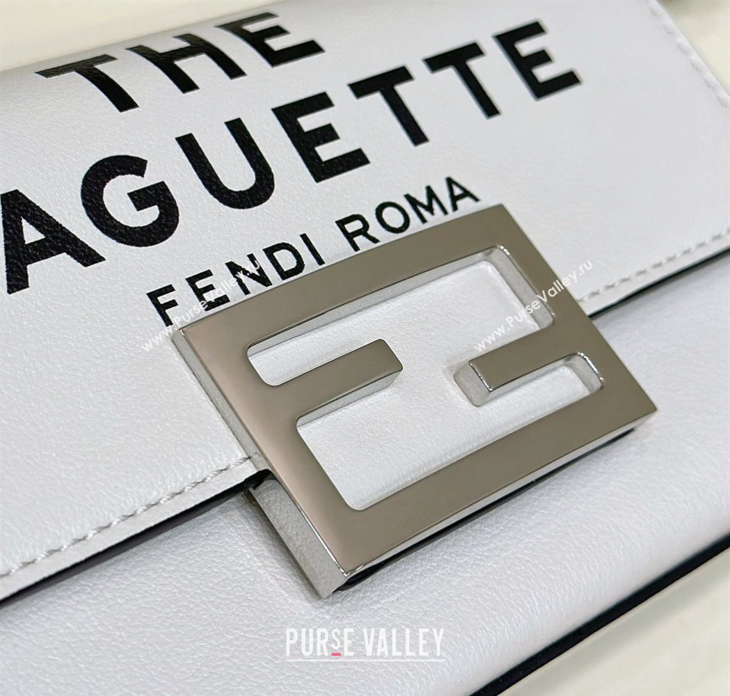 Fendi by Marc Jacobs Baguette Phone Pouch Bag in Print Leather White 2024 (chaoliu-23122744)