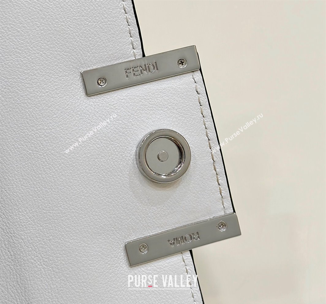 Fendi by Marc Jacobs Baguette Phone Pouch Bag in Print Leather White 2024 (chaoliu-23122744)