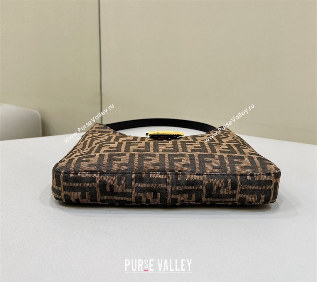 Fendi Vintage Hobo Bag in Brown jacquard FF fabric 8320 (chaoliu-23122723)