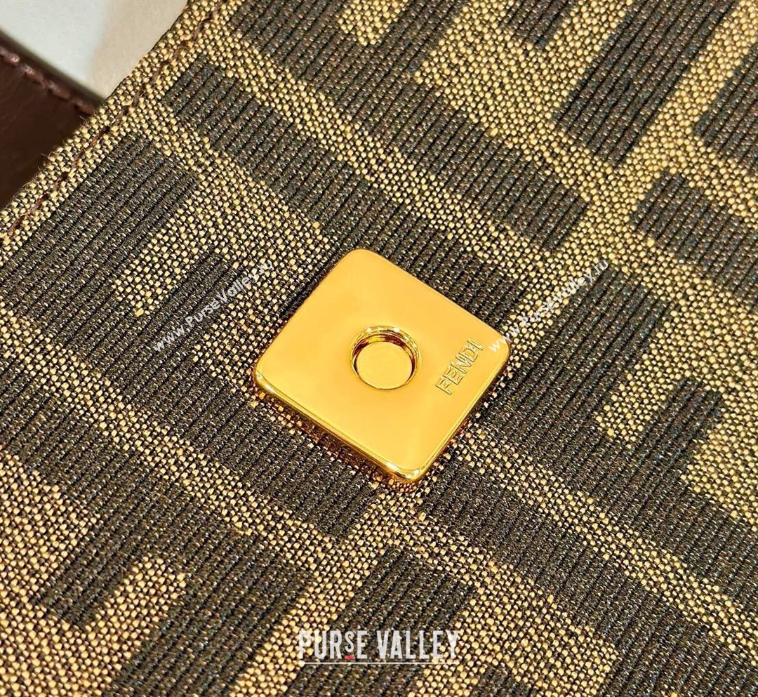 Fendi Vintage Hobo Bag in Brown jacquard FF fabric 8320 (chaoliu-23122723)