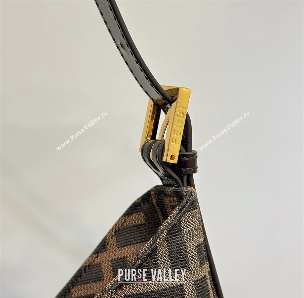 Fendi Vintage Hobo Bag in Brown jacquard FF fabric 8320 (chaoliu-23122723)