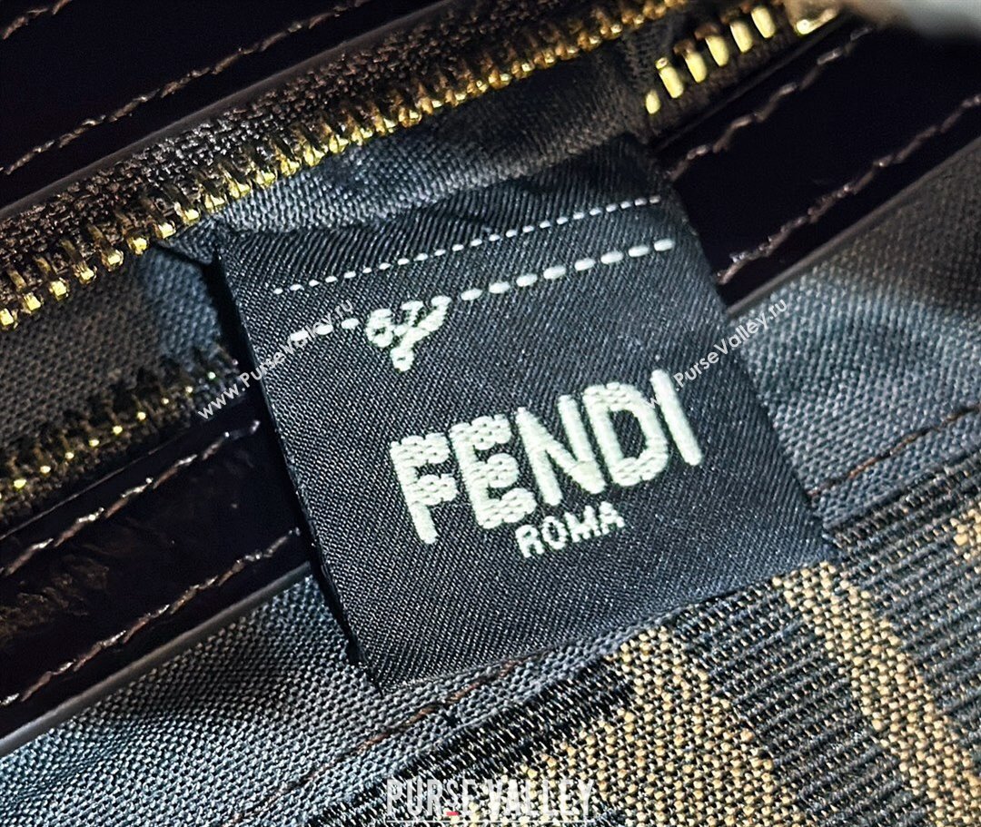 Fendi Vintage Hobo Bag in Brown jacquard FF fabric 8320 (chaoliu-23122723)