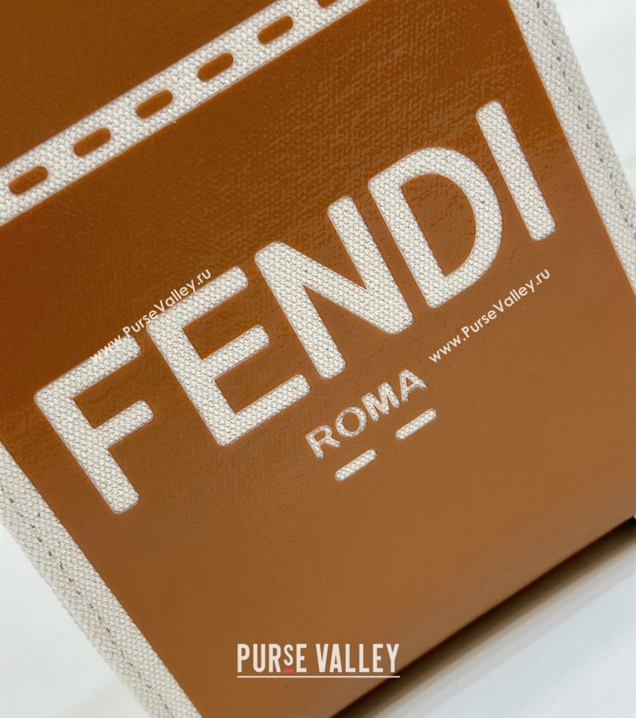 Fendi Sunshine Mini Sunshine Shopper Bag Canvas/Leather Brown (chaoliu-23122716)