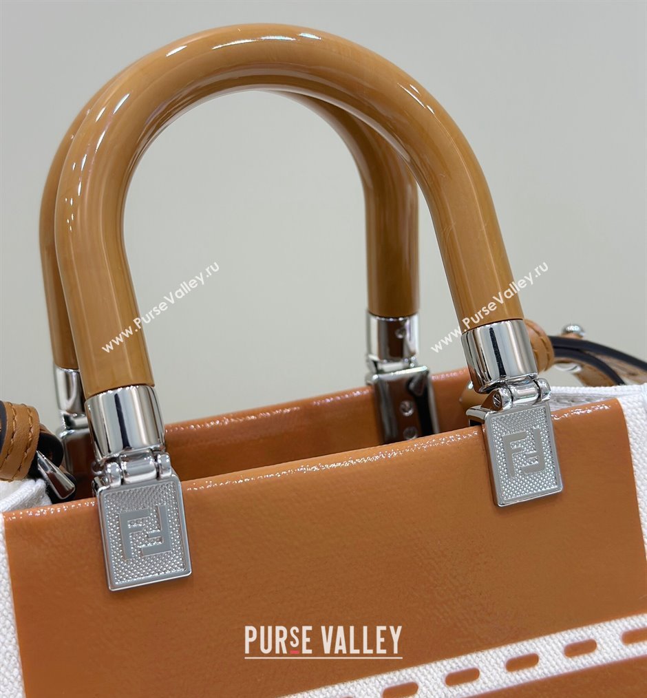 Fendi Sunshine Mini Sunshine Shopper Bag Canvas/Leather Brown (chaoliu-23122716)
