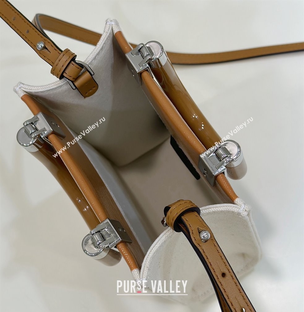 Fendi Sunshine Mini Sunshine Shopper Bag Canvas/Leather Brown (chaoliu-23122716)