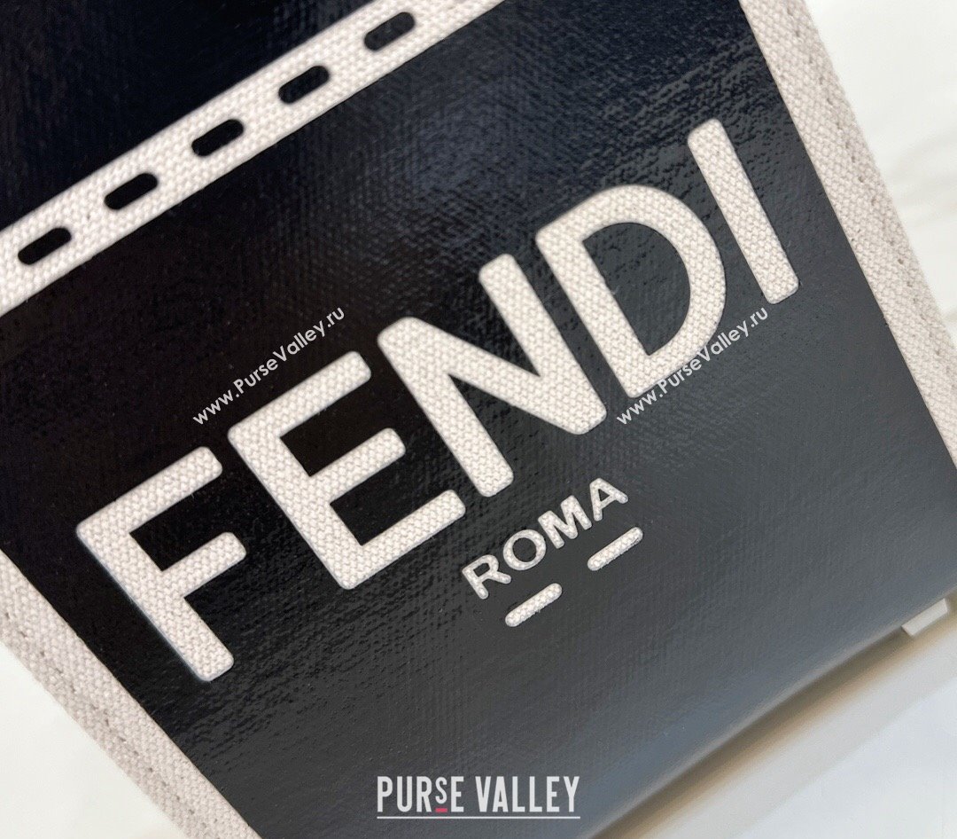 Fendi Sunshine Mini Sunshine Shopper Bag Canvas/Leather Black (chaoliu-23122715)