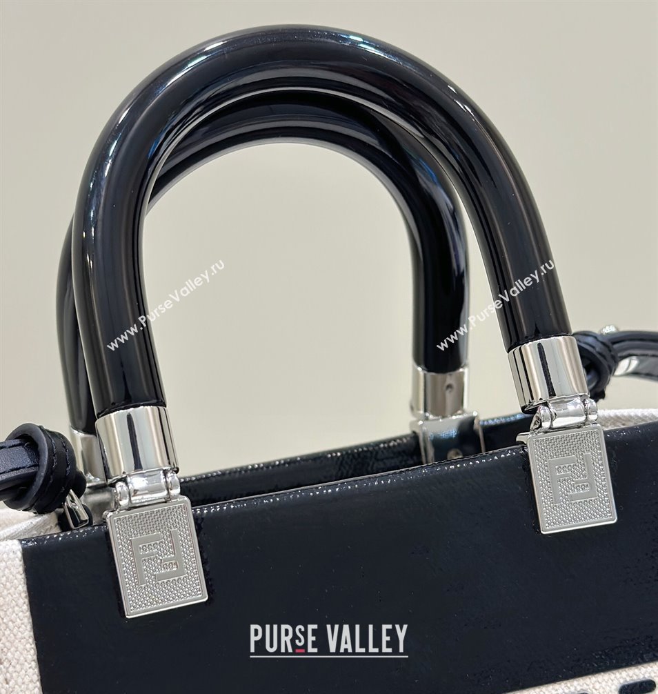 Fendi Sunshine Mini Sunshine Shopper Bag Canvas/Leather Black (chaoliu-23122715)