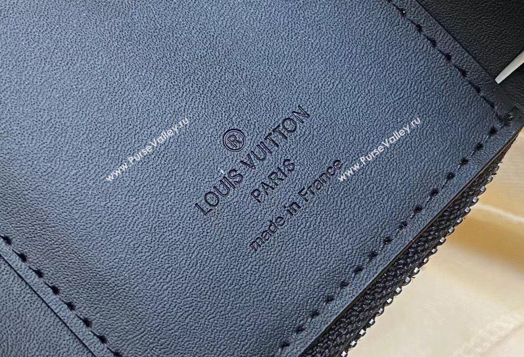 Louis Vuitton Cowhide leather Aerogram Slender Pilot Wallet M81740 Black 2024 (kiki-23122607)