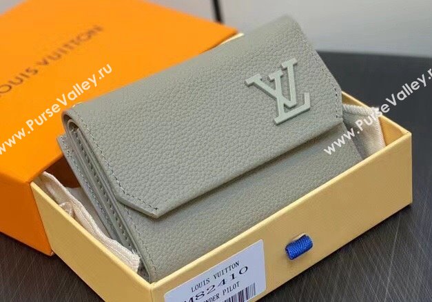 Louis Vuitton Cowhide leather Aerogram Slender Pilot Wallet Green 2024 (kiki-23122604)