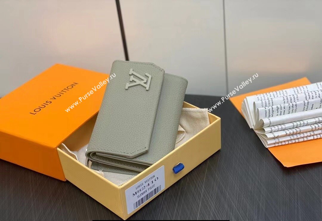 Louis Vuitton Cowhide leather Aerogram Slender Pilot Wallet Green 2024 (kiki-23122604)