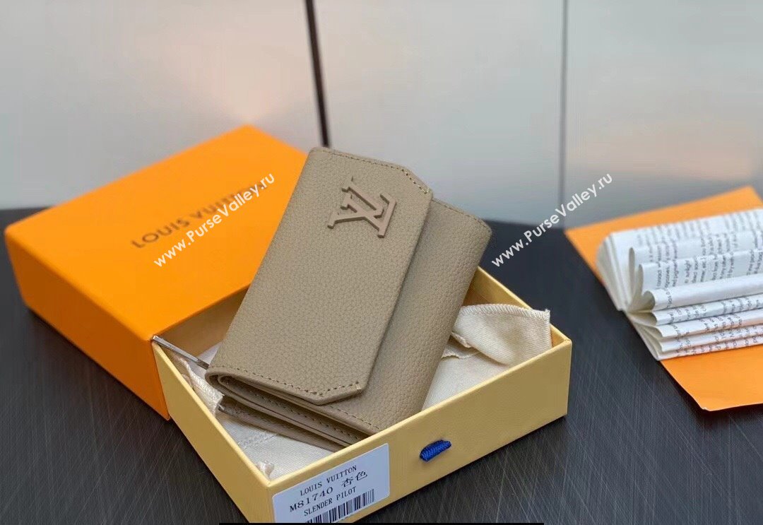 Louis Vuitton Cowhide leather Aerogram Slender Pilot Wallet M82410 Sage 2024 (kiki-23122608)