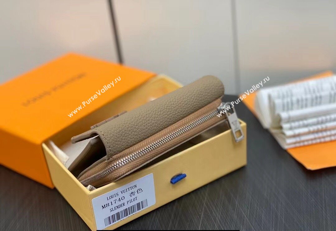 Louis Vuitton Cowhide leather Aerogram Slender Pilot Wallet M82410 Sage 2024 (kiki-23122608)