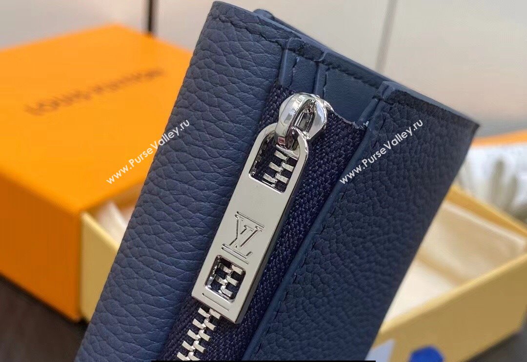 Louis Vuitton Cowhide leather Aerogram Slender Pilot Wallet Dark Blue 2024 (kiki-23122606)