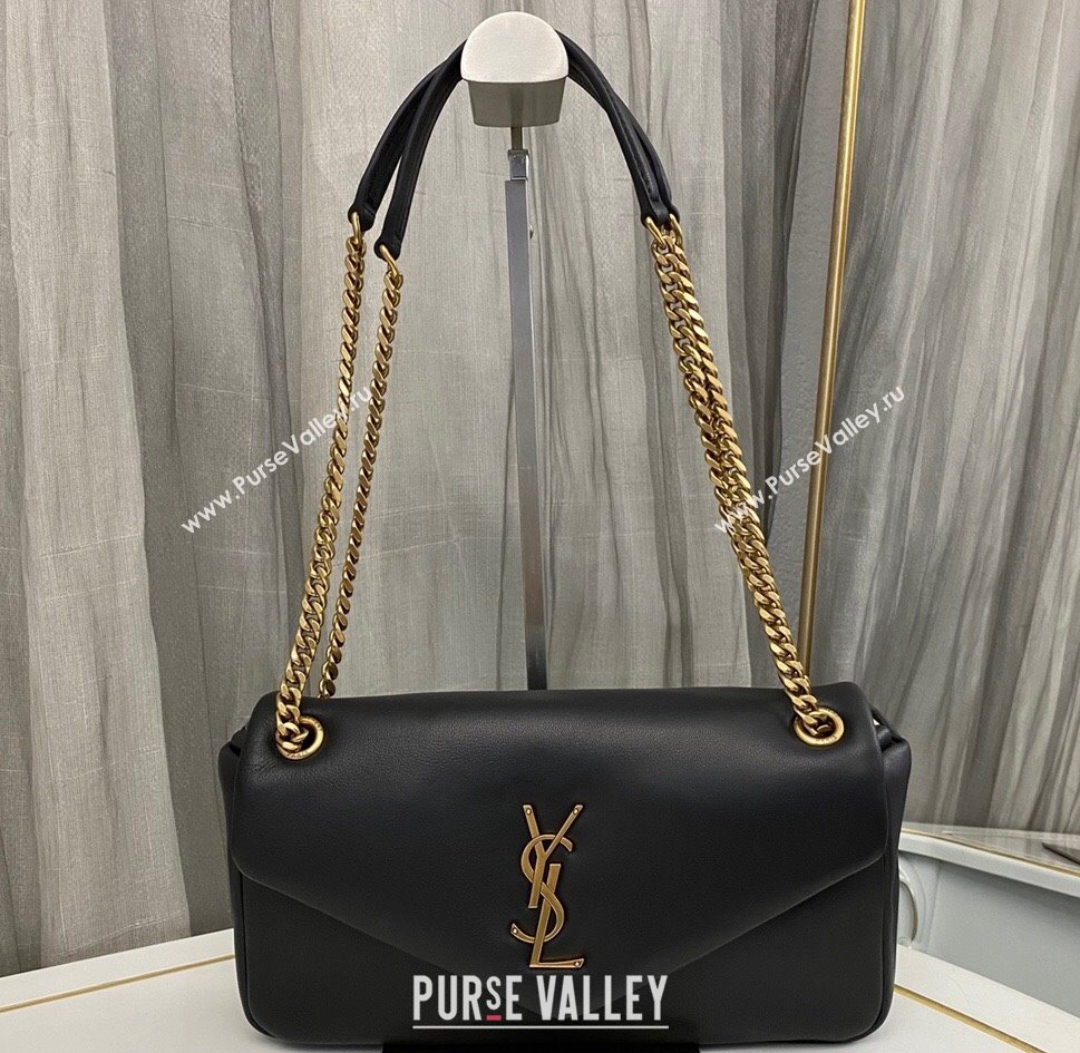 Saint Laurent calypso Bag in plunged lambskin 734153 Black (nana-24011064)